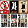 Vintage Funny Toilet Metal Tin Sign Plaque WC Lavatory Toilettes Wall Art Bar Club Bathroom Restroom Toilet Wall Decoration