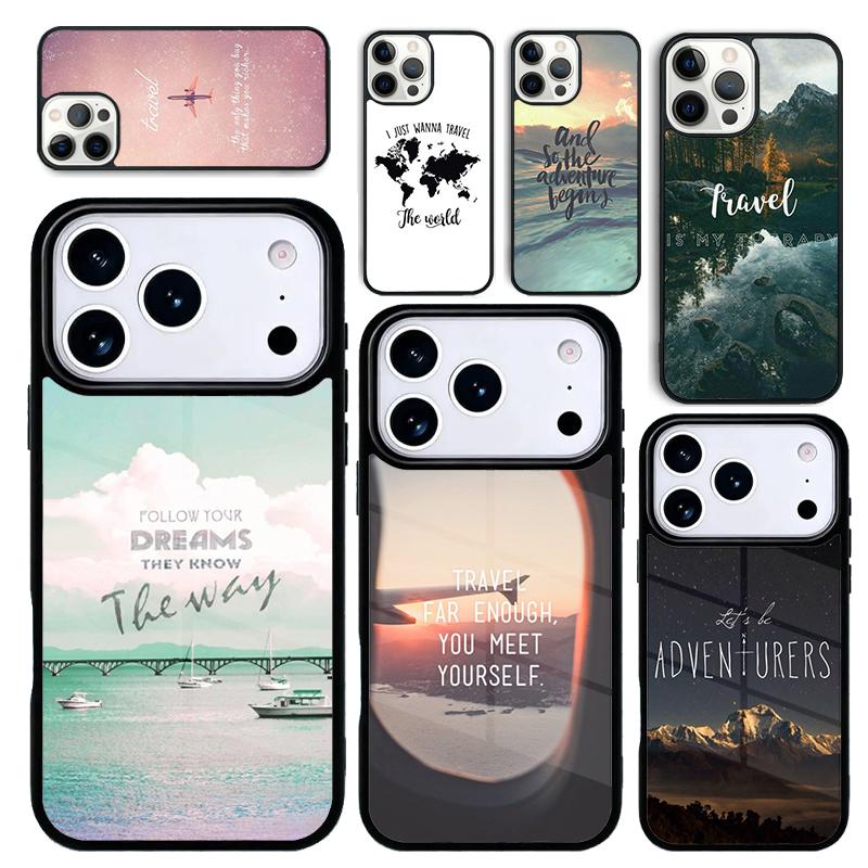 Capa Case for iPhone 17 Air 16 Pro Max 15 Plus 11 13 Mini 14 12 Back Phone Cover Travel inspiration