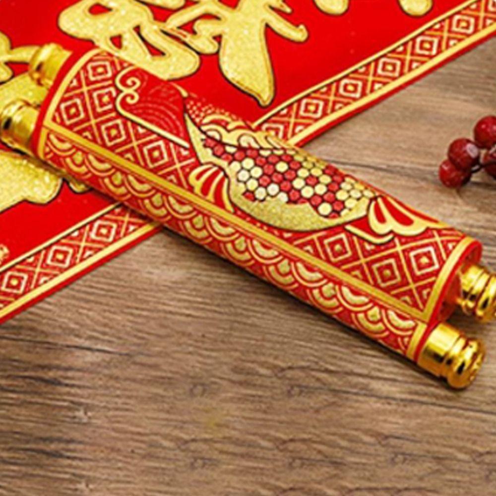 Blessing New Year Scrolls Couplets Flocking Fu Character Wall Ornaments  Home Living Room Decor