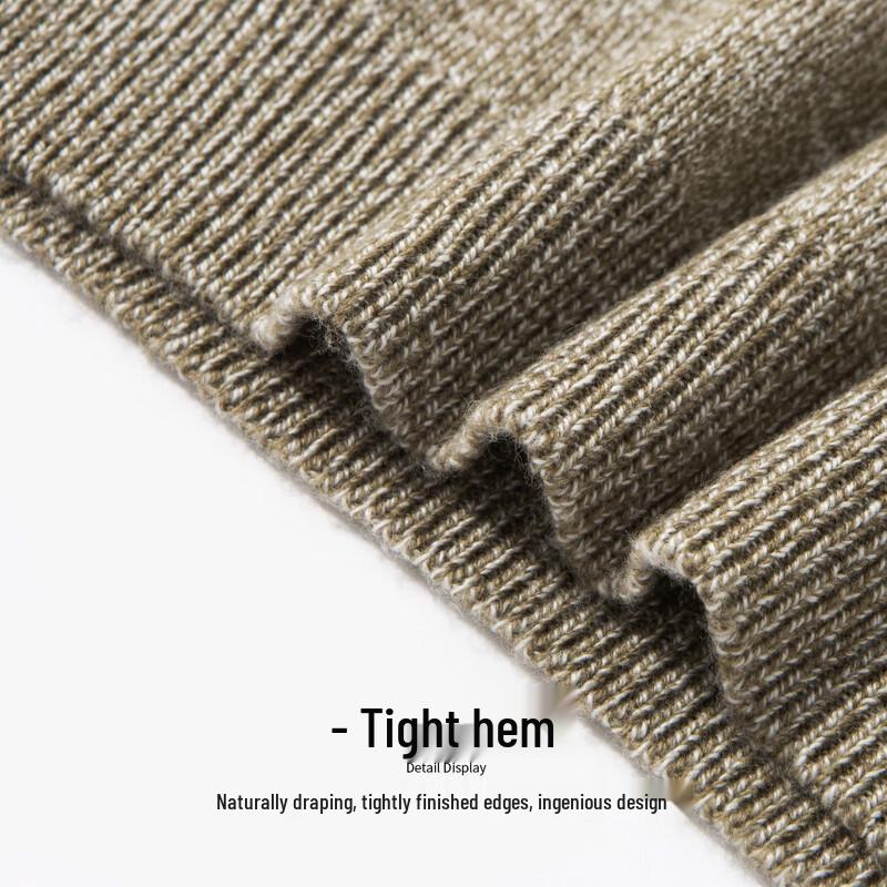 Hodo Men's Thickened Wool-Blend Crewneck Sweater