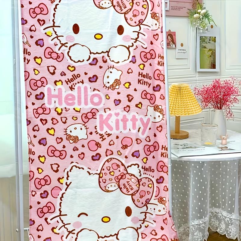 1pc Hello Kitty Cartoon Print Beach Towel, Polyester Quick Dry Absorbent, Bathroom Swim Camp Beach Essential Gift W40*H60(CM)
