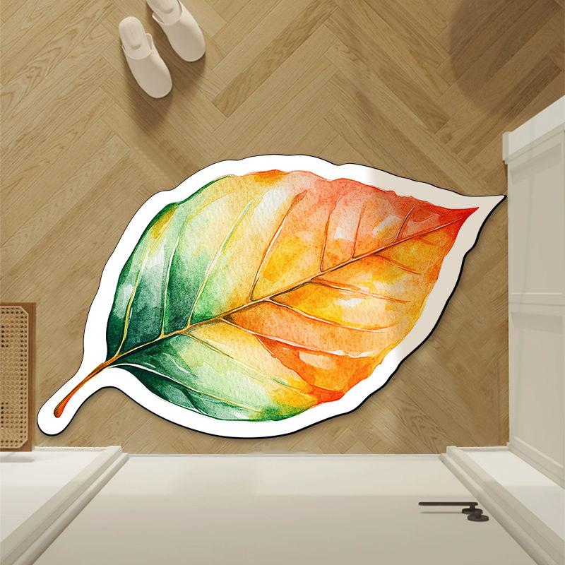 

Коврик Ins Wind для дома, впитывающий диатомовую грязь, неровные листья, нескользящий коврик для ванной, износостойкий коврик для ног 40 * 60CM Diatom Mud