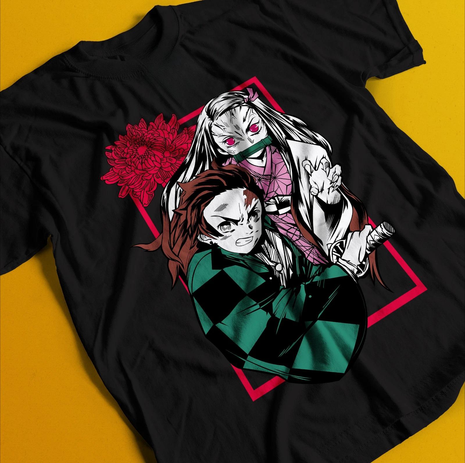 Demon Slayer Shirt Tanjiro Tshirt Nezuko TShirt Muzan Doma Tee Inosuke Zenitsu Summer Unisexs and Womens Breathable Tshirt Top S