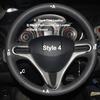 DIY Suede Car Steering Wheel Cover For Honda Fit City Jazz 2009-2013 ight