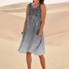 Print Dresses For Women Loose Beach Vacation Casual Sleeveless Sundresses With Pockets Tank Dress