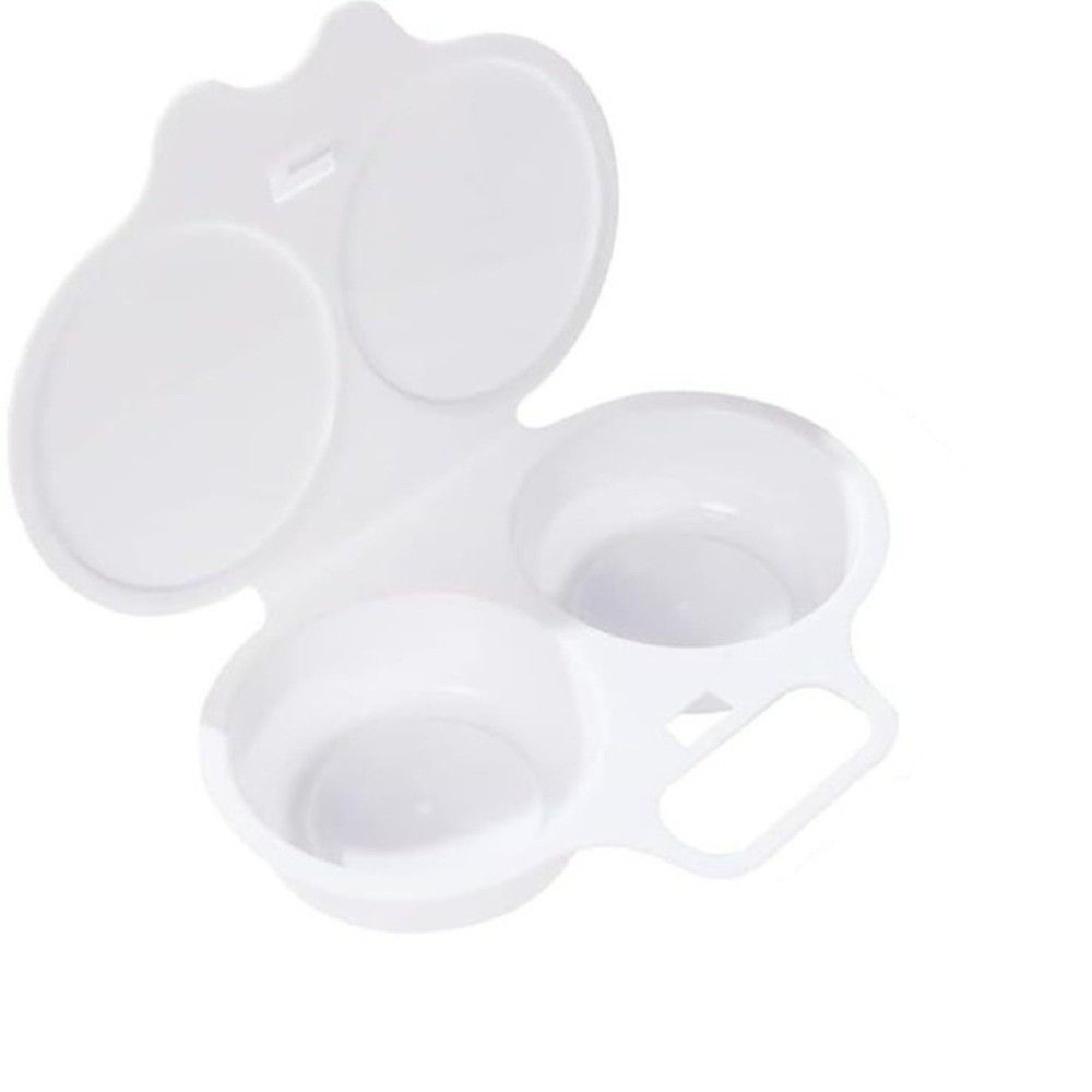 Food-grade Egg Steamer Dual Cavity Egg Cooker Kitchen Tools Microwave Egg Poacher Kitchen