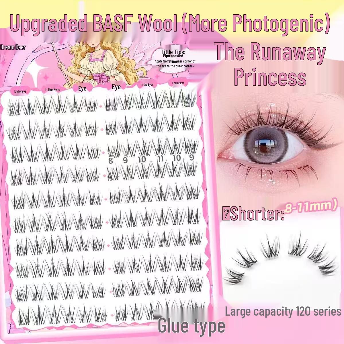Dream Deer Princess False Eyelashes - Natural Sunflower Plush with Transparent Stem
