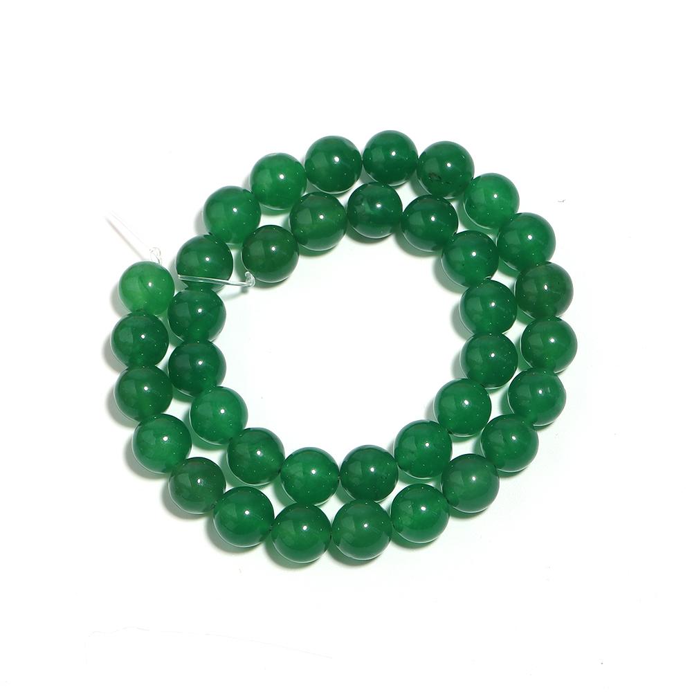 Natural Stone Beads 4 6 8 10 12 mm Dark Green Chalcedony Jade Round Loose Spacer Beads For Jewelry Making DIY Bracelets Necklace