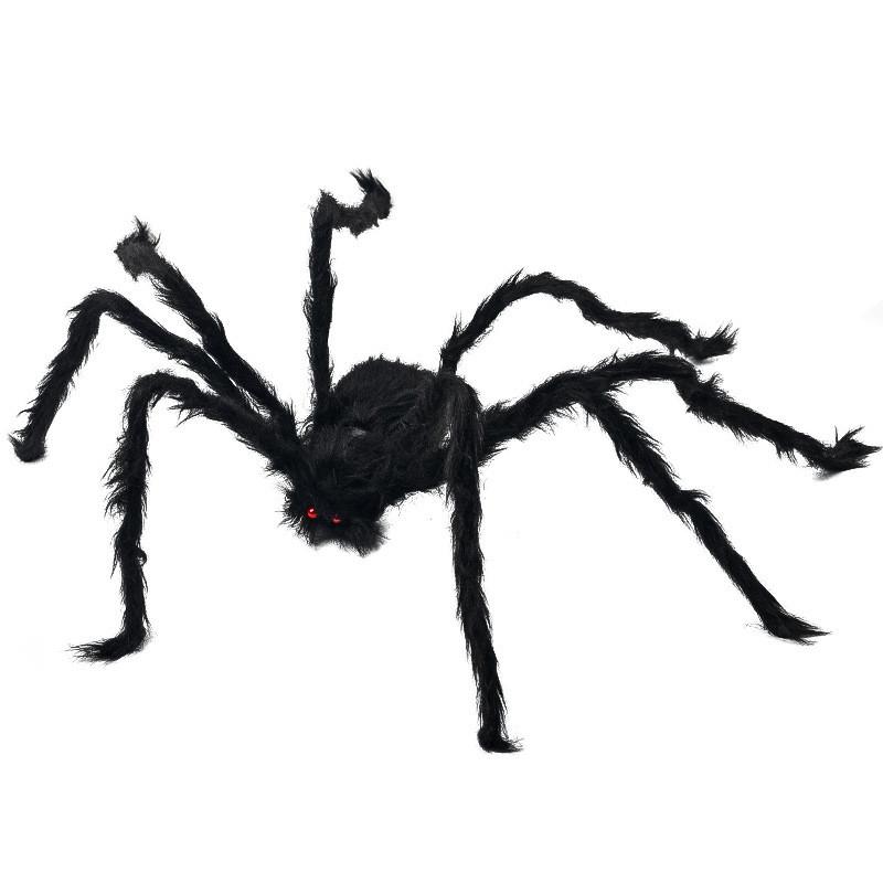 Halloween Outdoor Decoration Hairy Spider With Red Eyes Horror, Indoor And Outdoor Decoration For Masquerade Party Garden Yard Haunted House Porch