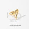 Golden Plated Abstract Cutout Heart Open Adjustable Ring for Women Modern Statement Jewelry Gift