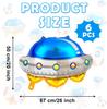 6pcs/set 26 Inch Alien Balloons UFO Spaceship Aluminum Foil Balloons Space Universe Theme Birthday Party Decoration Balloons