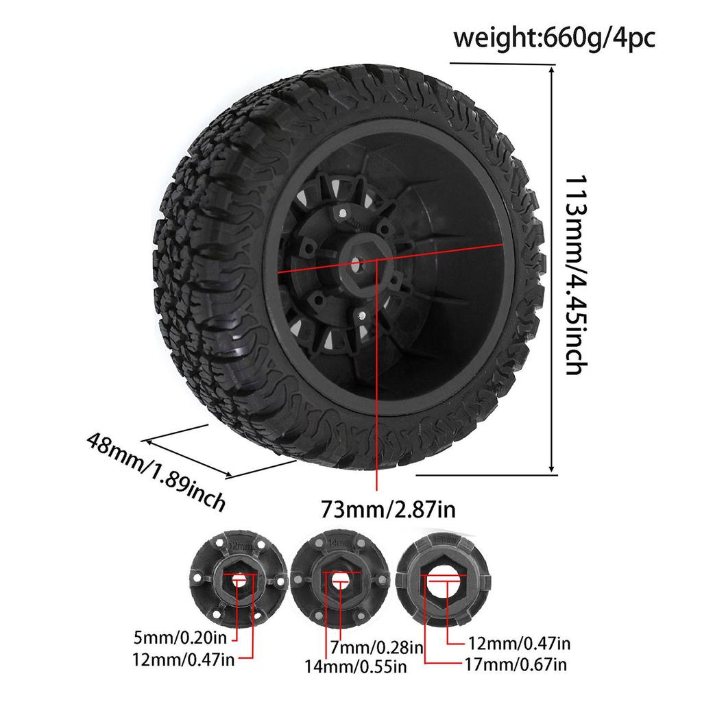 4 Pieces Tires DIY Accessory Easy Installation Model Spare Part Replacement Upgrade Accessories