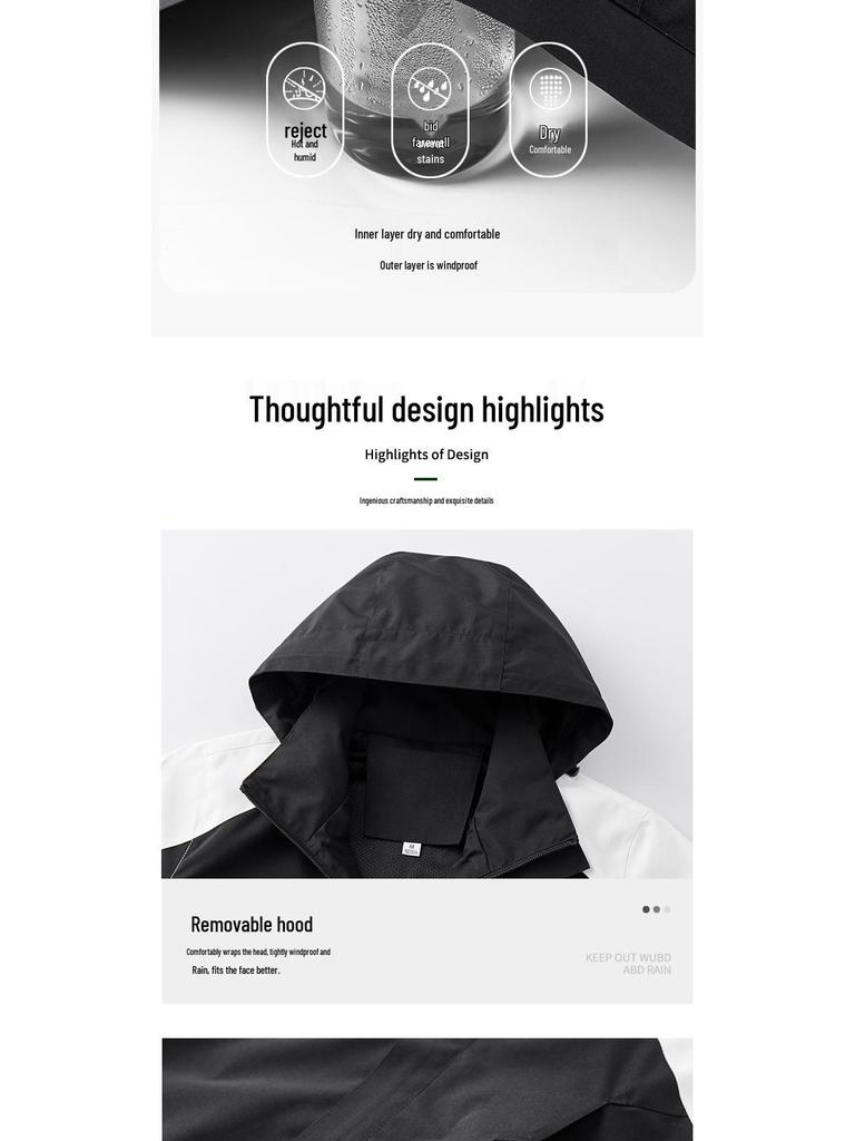 Cross-Border Outdoor Unisex Windbreaker: Waterproof, Windproof, Ideal for Spring/Autumn, Custom Logo Available.