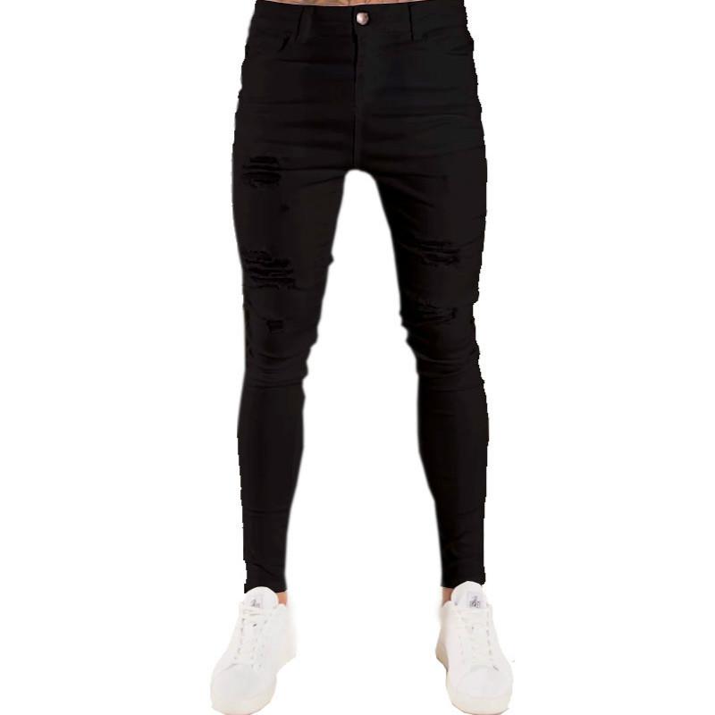Pantaloni Uomo Autunno Bianco Strappato Buco Nero Slim Vita Alta Jeans Uomo  acquista in modo economico — spedizione gratuita, recensioni reali con foto  — Joom