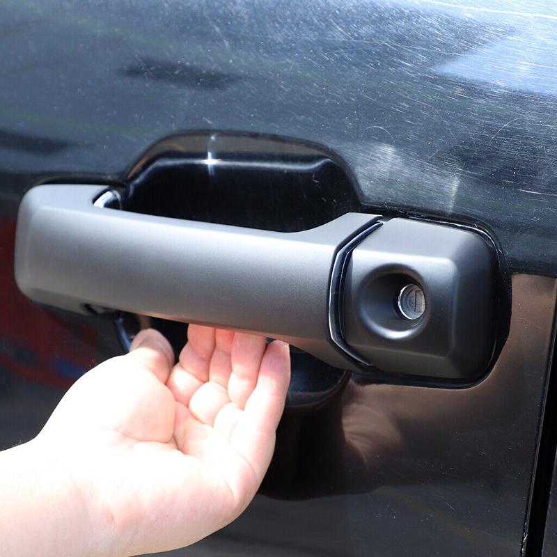 1 Set Car Side Door Handle Cover Trim Fit for Toyota Tundra Sequoia 2008-2016 2017 2018    Matte Black ABS Plastic