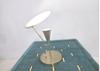 Mid-Century Italian Raw Brass and White Table Lamp Bedroom & Office Lighting Reflector Light