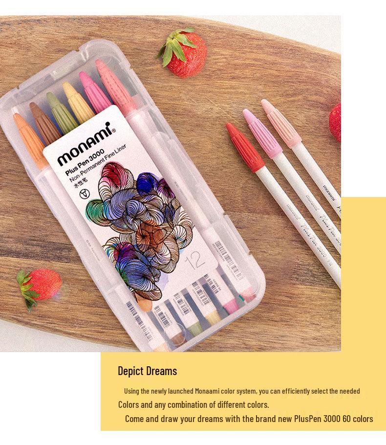 Munamy 3000 Korean Watercolor Outline Pens for Students – Water-Based, Colored Markers for DIY and Border Designs.