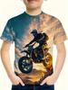 Chlapecké tričko s motorkářem 3D tištěné tričko pro chlapce 2-10 let Krátký rukáv Top pro miminka a děti Letní trendy Street Dětský top
