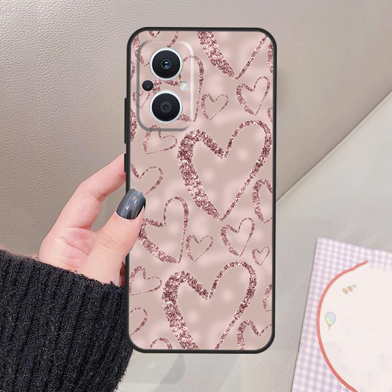 Love Rose Gold Style Funda For OPPO Reno 13 11 12 14 Pro 13F 14F 12F 11F 7 8 Lite OPPO Find X5 X6 X8 X9 Pro Case