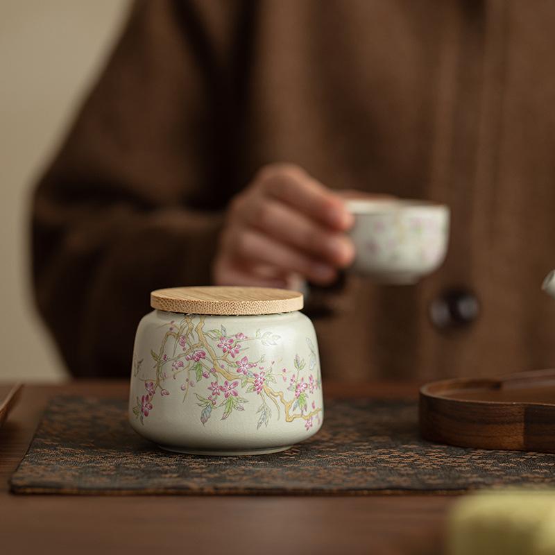 Čajové dózy z pece Ru, jednoduché domácí dózy s velkou kapacitou a těsným uzávěrem odolné proti vlhkosti, čínská čajová souprava Kung Fu, dózy na uskladnění čaje