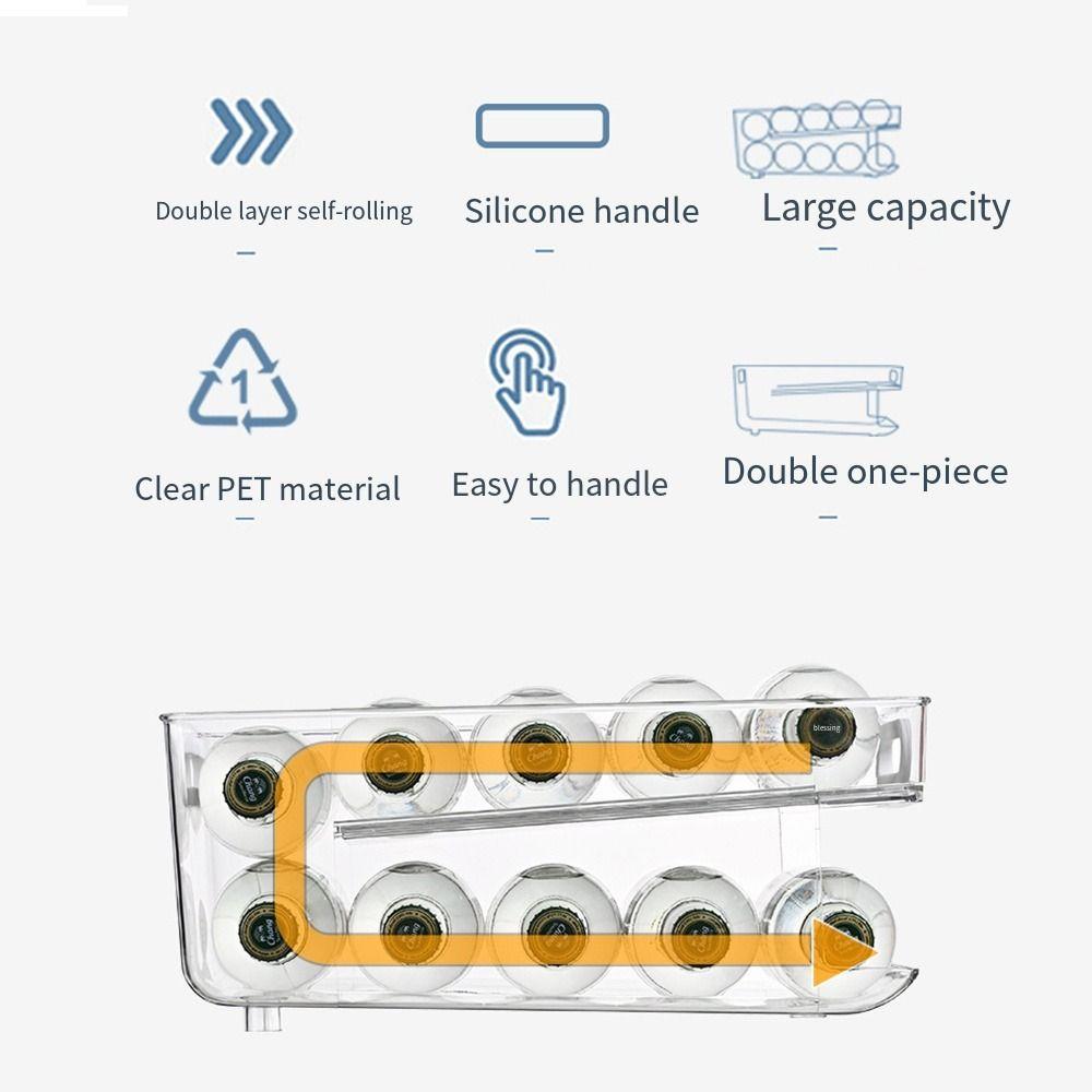 1/2 Tier Soda Can Dispenser Auto-Rolling Refrigerator Storage Rack Fridge Can Holder  Freezer