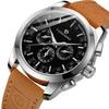 Forsining Fashion Black Men's Mechanical Watch Calendar Automatic Self-Wind Clock Business Sport Leather Band Wristwatches
