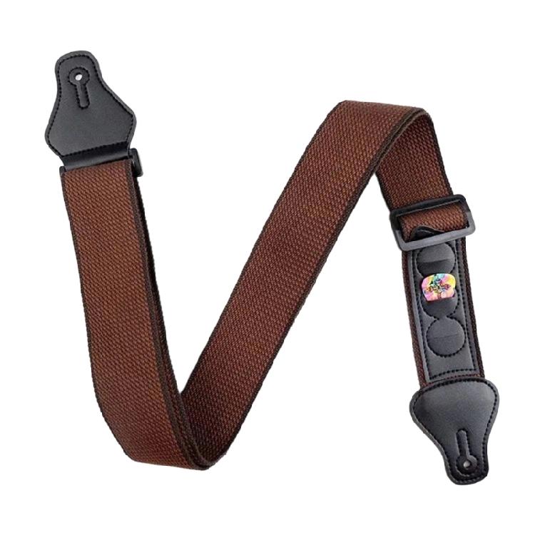 Adjustable Guitar Strap with Guitar Pick Holder for Guitar Bass 2 Inch Width Comfortable Cotton Guitar Shoulder Strap