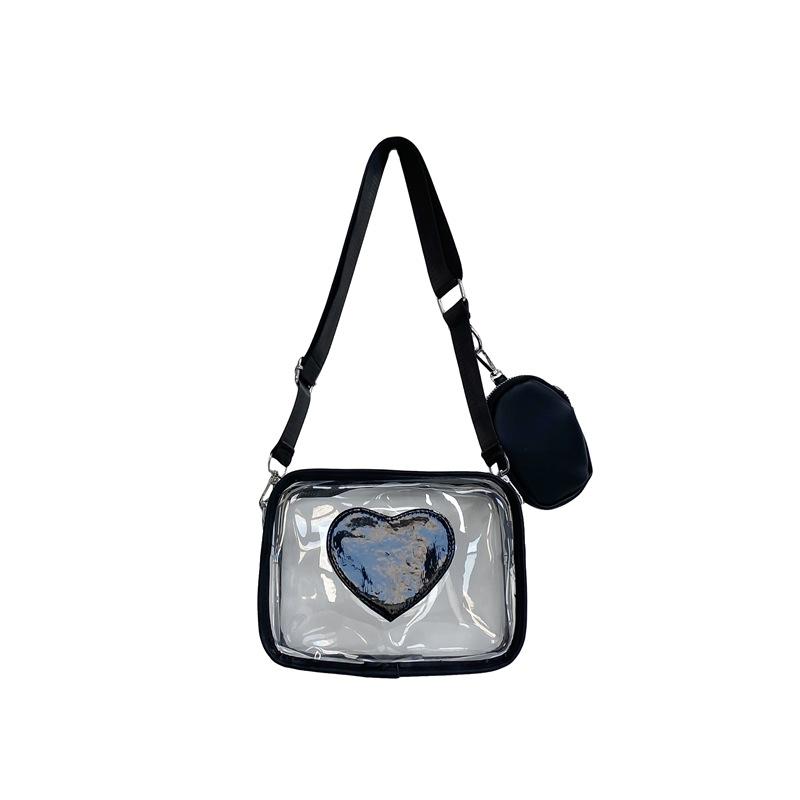 PVC Transparent Clear Bag Women Men Phone Shoulder Crossbody Bags Casual Messenger Bags Stadium Approved for Concerts Festivals