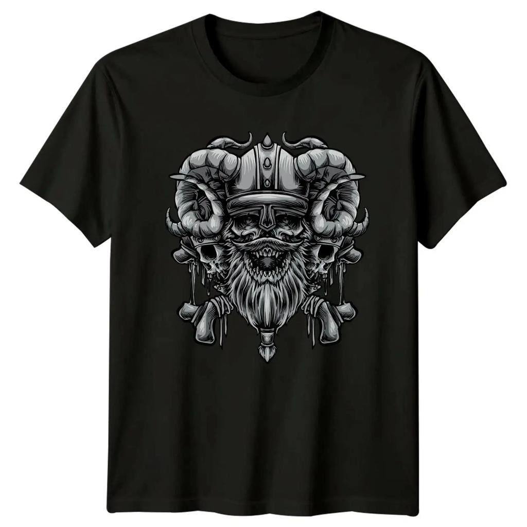 Wikinger Krieger Skull Art T Shirt Nordic Geburtstag Geschenk Vintage Stylish Homme Breathable Soft Stretched Streetwear