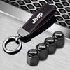 Car Suede Keychain Tire Valve Stem Caps Set for Renegade Wrangler JK JL Grand Cherokee Compass Patriot Car Interior Parts