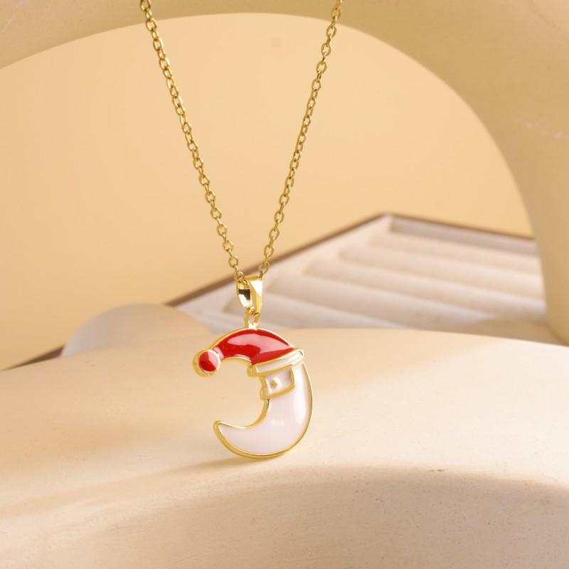Christmas Necklace Women Titanium Steel Festive Design Trendy Accessory