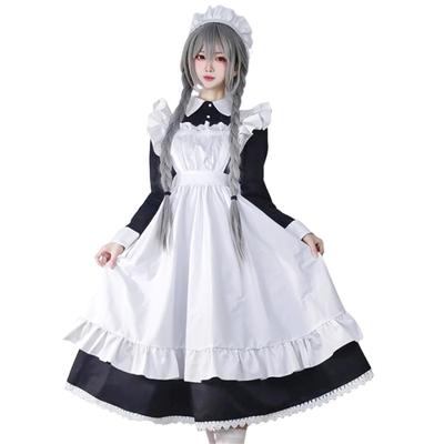 Maid British Long Black and Maid 3 Piece Lolita One For Long Cultural Performance Clothes [harukita] Clothes, Style, Sleeves, White, Long, Sexy,
