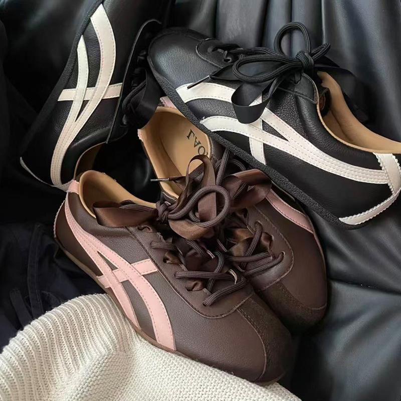 Cowhide version~ 5CM inner height increase retro German training shoes women's Forrest Gump shoes 2025 autumn new leather sports and leisure shoes