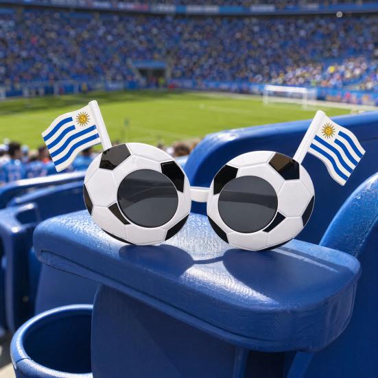Fußball-Event-Sonnenbrillen, Stadion-Jubel-Sonnenbrillen, Schwarz-Weißer Fußballrahmen, Nationalflaggen-Sonnenbrillen, Neuartige Foto-Requisiten für Partys