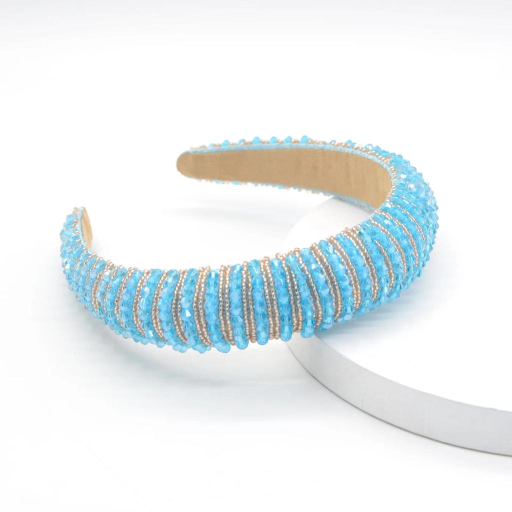Baroque Rhinestone Headband Crystal Padded Hair Band Glittering Hair Accessories for Women Girls