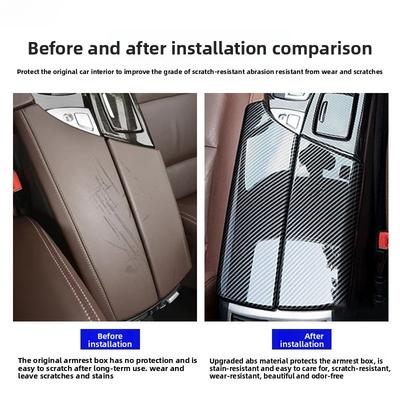 For BMW Armrest Box Cover 3/5/7 Series Interior Modification Accessories X5X6 Protective Shell Modification Carbon Fiber Pattern
