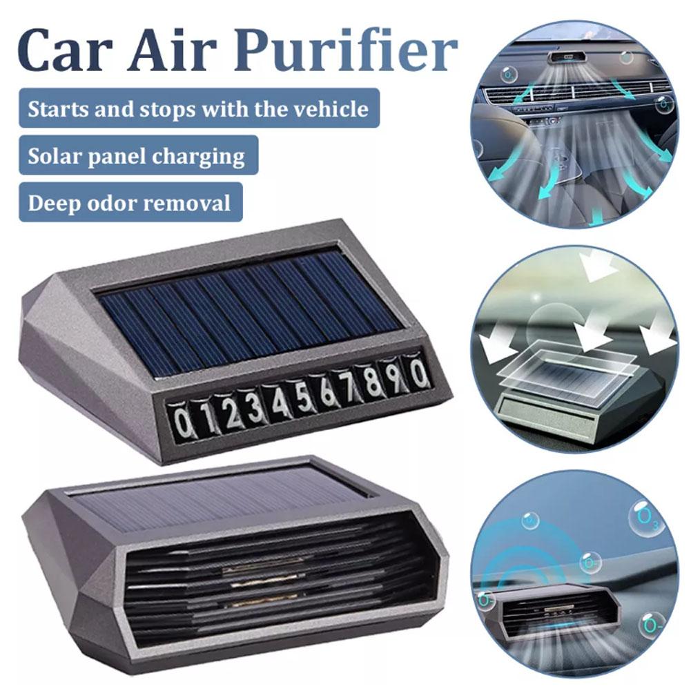 Solar Powered Car Air Purifier With Deodorizing Sterilizing Light Intelligent Function Indicator Color Saving Changing Ener S1K2