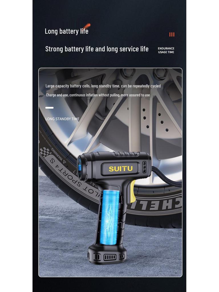 Portable Wireless Smart Car Tire Inflator with Digital Display