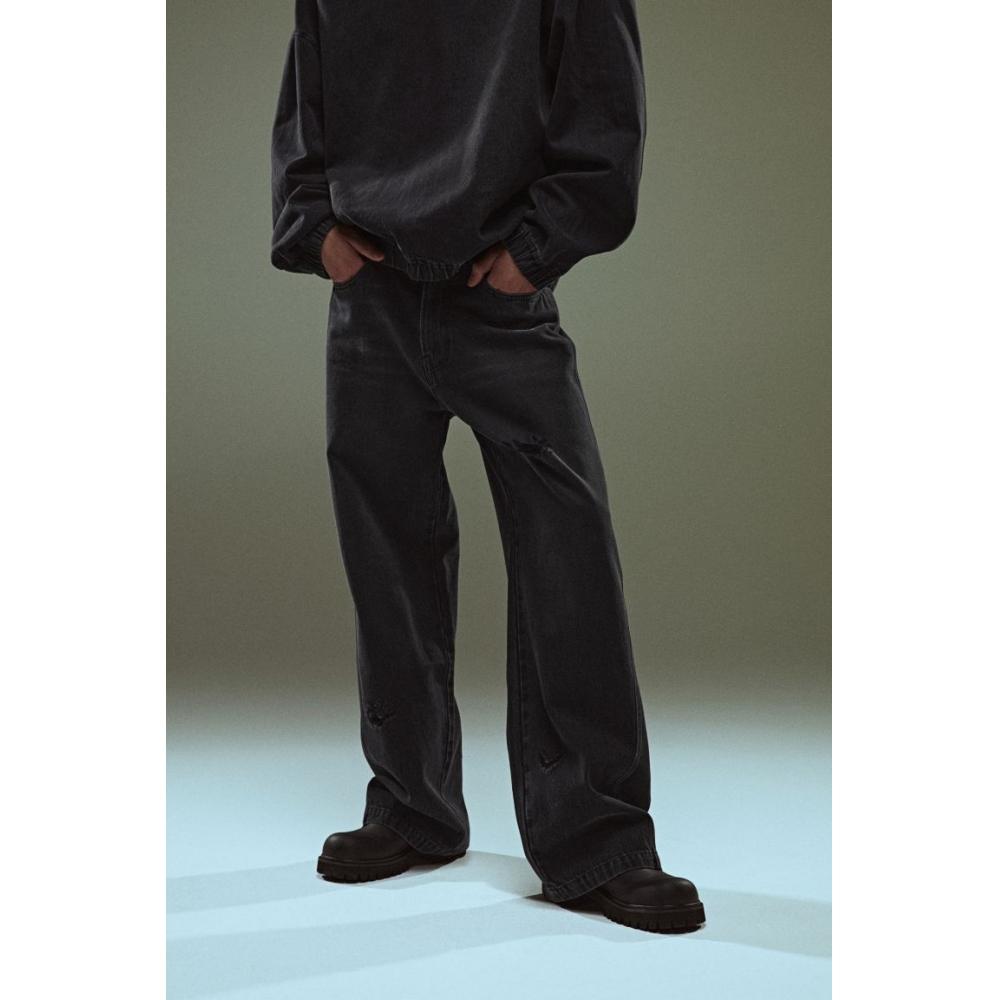 H M Wide Jeans Black