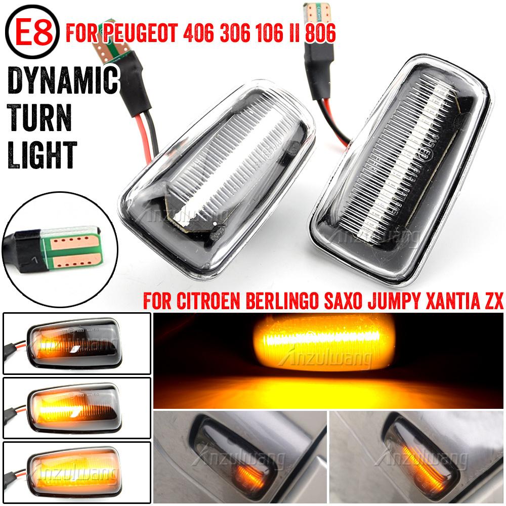 LED Car Dynamic Side Marker Turn Signal Light For Peugeot 306 106 406 806 Expert Partner For Citroen Berlingo Jumpy Saxo Xantia