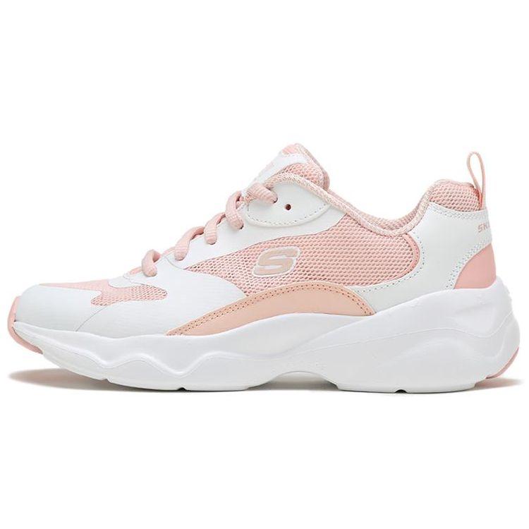 Skechers DLites Fabric Synthetic Leather Round Toe Comfortable Low Top Casual Shoes Women sneaker Pink 88888415-WPK 36