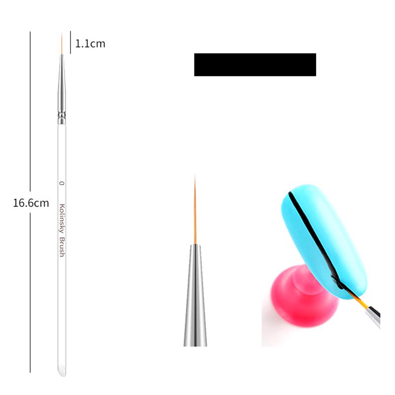 3 Pcs Gel Pen Brush Nail Art Brush Pen Dotting Drawing Paint Salon Tool Set