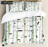 Pine Trees in The Forest Duvet Cover Set Foggy Decorative 3 Piece Bedding Set with 2 Pillow Shams Queen Full Size Warm Taupe