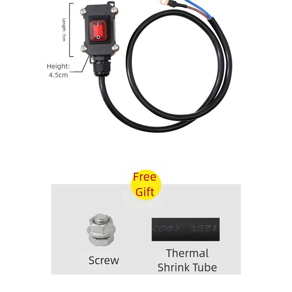 1pc 30/50/100cm Motorcycle Power Switch Battery Disconnect Switch12V/24V Waterproof Power Cut Off Heavy Duty Kill Switch