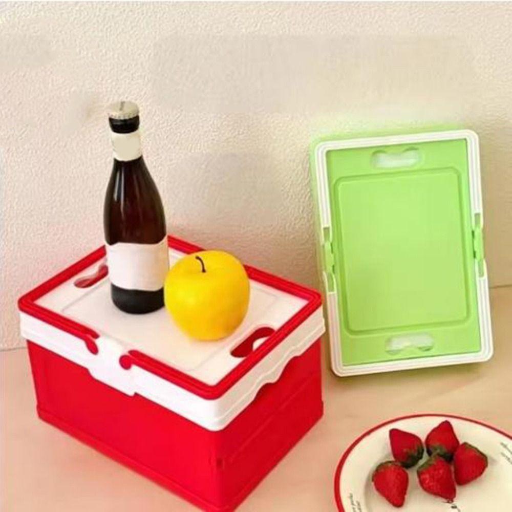 Handheld Folding Storage Box Stackable Space Saving Fruit Picnic Basket Multi-Color Plastic Car Storage Box Office Supplies