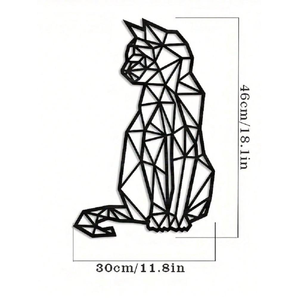 Handmade Cat Wall Decor Set, Boho Metal Art Gift, Rustproof Home Ornament