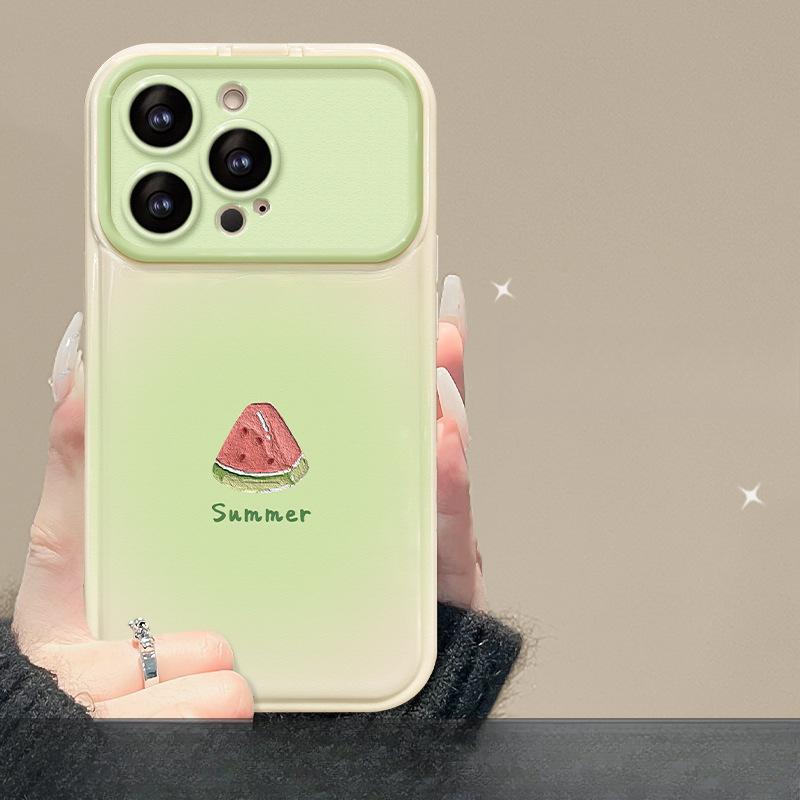 Applicable To Apple 15 Mobile Phone Case IPhone 14 Summer Watermelon Lanyard 13 Flip Mirror 12 Cute Cartoon 7/8