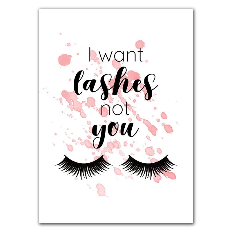 Make-up Schönheit Bild Kunst Poster Wimpern Leinwand Malerei Lippenstift Wand Dekor moderne Schönheitssalon Wandkunst Leinwand Malerei HD2891