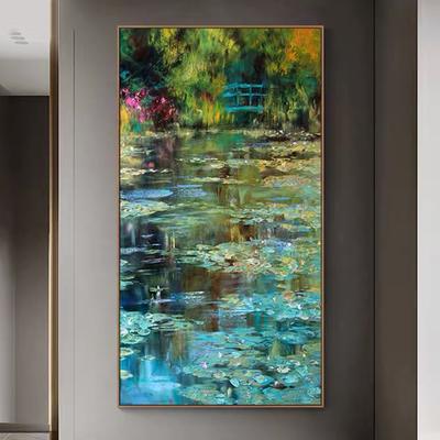Diamante ricamo Ninfee e ponte giapponese Claude Monet pittura diamante fai da te, immagine di strass, punto croce R329