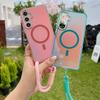 Stylish Laser Gradient Magnetic Lanyard Shockproof Case for Samsung S26 S25 S24 Ultra S26 Plus S25 FE S25 Edge For Magsafe Cover
